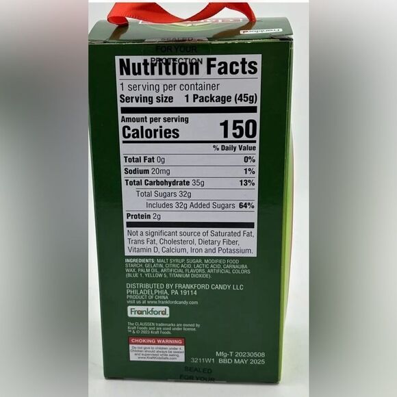 CLAUSSEN Pickle Shaped Tin Ornament With Gummy Pickle Inside~ New - Picture 5 of 6